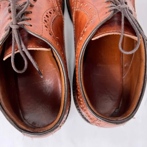 Allen Edmonds Fenway Brown Leather Wingtip Lace Up Oxford Dress Shoes Mens 9.5 D