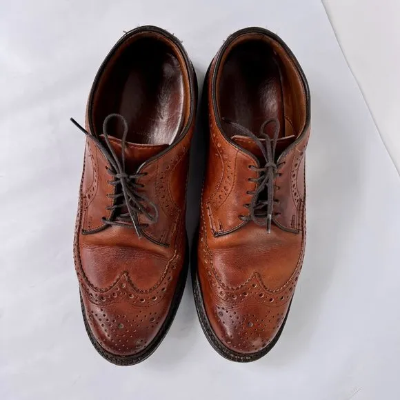 Allen Edmonds Fenway Brown Leather Wingtip Lace Up Oxford Dress Shoes Mens 9.5 D
