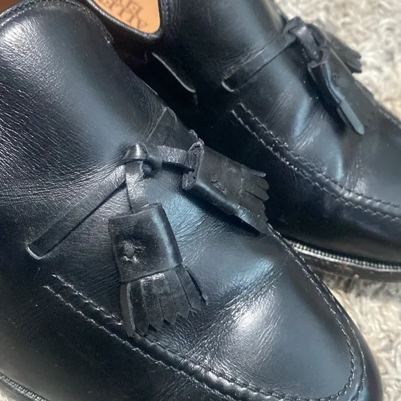 Allen Edmonds Grayson tassel Classic Black Leather Loafers sz 10.5