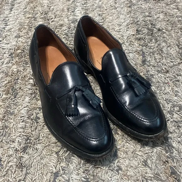 Allen Edmonds Grayson tassel Classic Black Leather Loafers sz 10.5