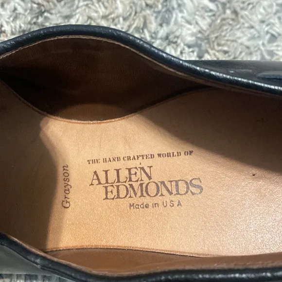 Allen Edmonds Grayson tassel Classic Black Leather Loafers sz 10.5