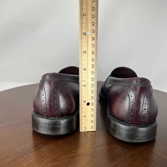 Allen Edmonds Harvard Loafer Shoes Men 9.5D Burgundy Leather Tassel Moc Toe 1289