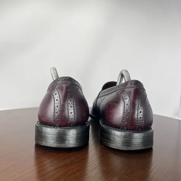 Allen Edmonds Harvard Loafer Shoes Men 9.5D Burgundy Leather Tassel Moc Toe 1289