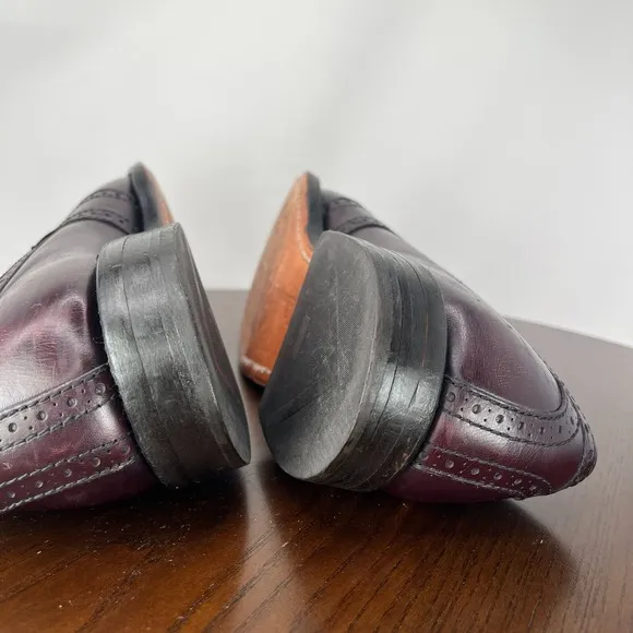 Allen Edmonds Harvard Loafer Shoes Men 9.5D Burgundy Leather Tassel Moc Toe 1289