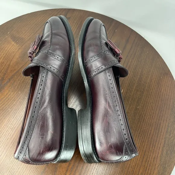 Allen Edmonds Harvard Loafer Shoes Men 9.5D Burgundy Leather Tassel Moc Toe 1289