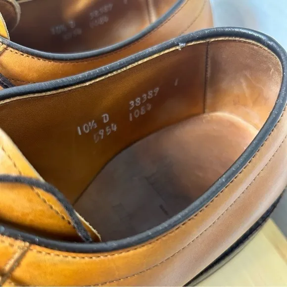 Allen Edmonds Hillcrest Blucher Dress Shoes Walnut Leather 10.5D Retail $395