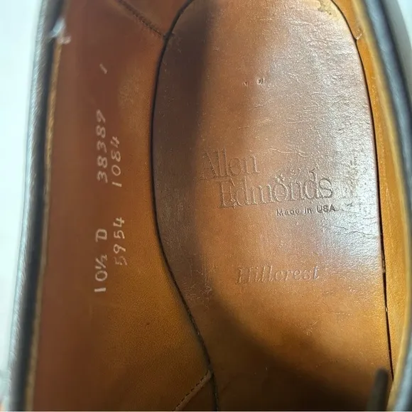 Allen Edmonds Hillcrest Blucher Dress Shoes Walnut Leather 10.5D Retail $395