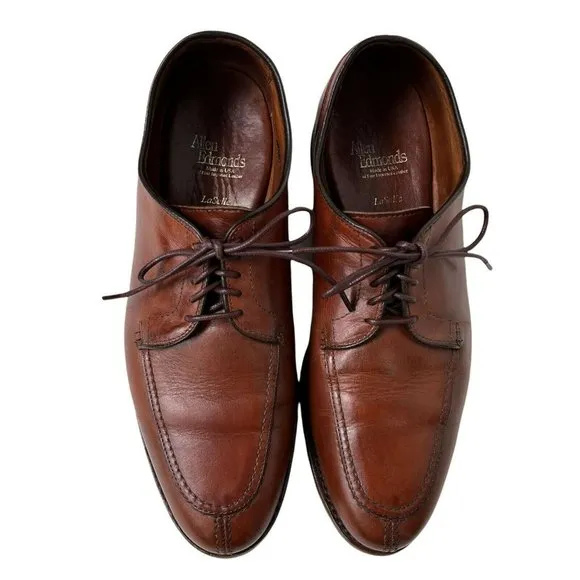 Allen Edmonds LaSalle Brown Leather Mens Lace Up Oxford Dress Shoes Size 8.5 D