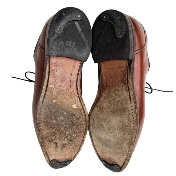 Allen Edmonds LaSalle Brown Leather Mens Lace Up Oxford Dress Shoes Size 8.5 D