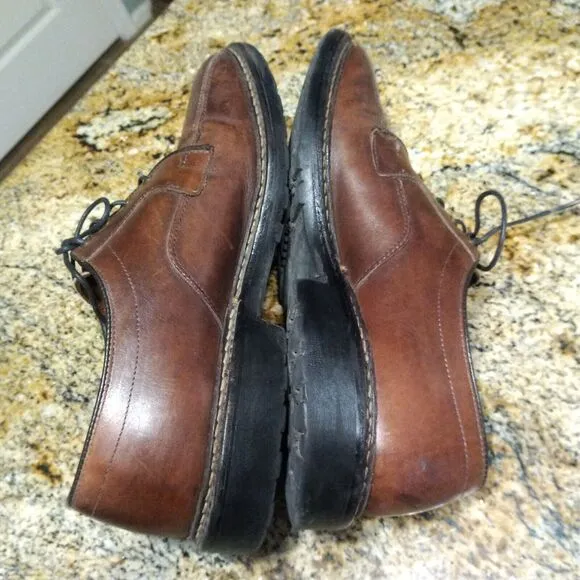 Allen Edmonds Leather Mapleton Bicycle Toe Shoes Men's 10 D Brown Leather Derby
