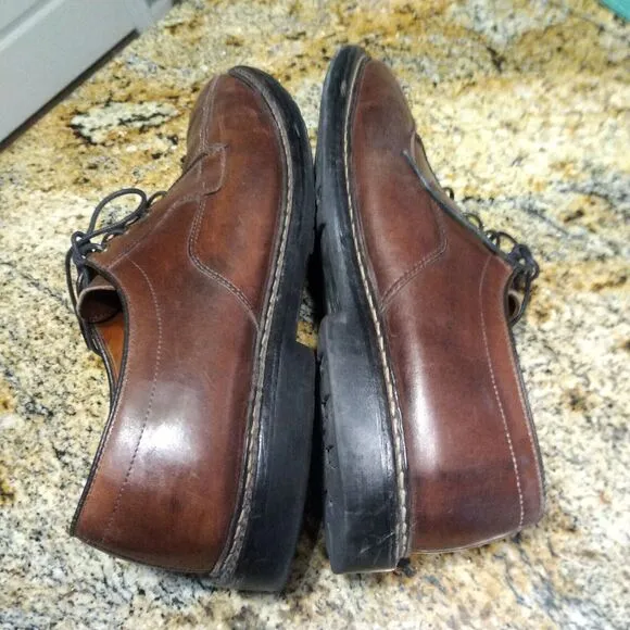 Allen Edmonds Leather Mapleton Bicycle Toe Shoes Men's 10 D Brown Leather Derby