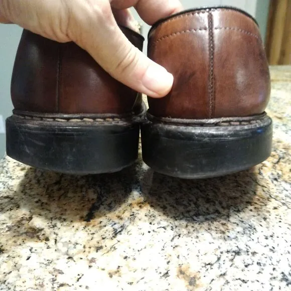 Allen Edmonds Leather Mapleton Bicycle Toe Shoes Men's 10 D Brown Leather Derby