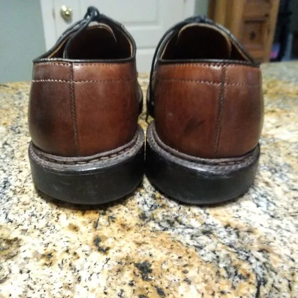 Allen Edmonds Leather Mapleton Bicycle Toe Shoes Men's 10 D Brown Leather Derby