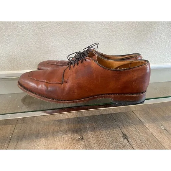 ALLEN EDMONDS LEATHER SPLIT TOE DRESS SHOES MENS 11.5 D Delray Brown