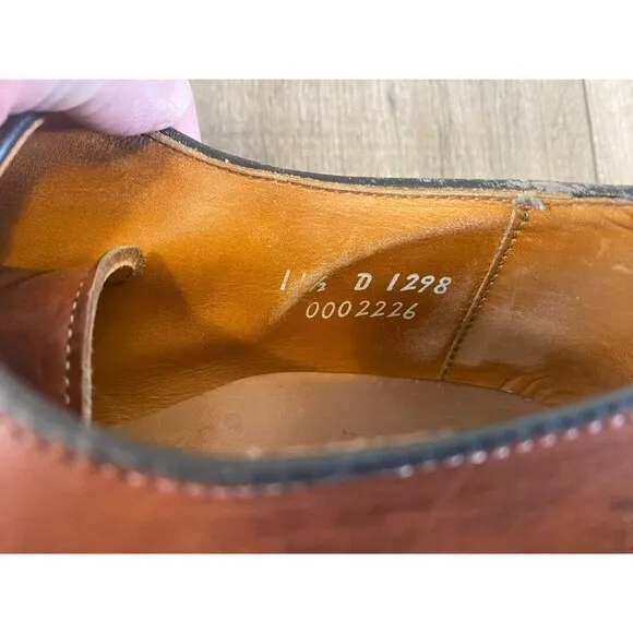 ALLEN EDMONDS LEATHER SPLIT TOE DRESS SHOES MENS 11.5 D Delray Brown