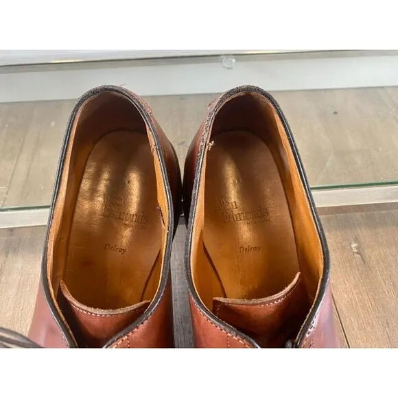 ALLEN EDMONDS LEATHER SPLIT TOE DRESS SHOES MENS 11.5 D Delray Brown