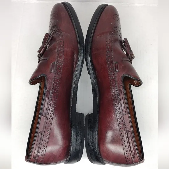 Allen Edmonds Manchester Men's Mahogany Leather Tassel Wingtip Loafers Size 11