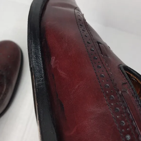 Allen Edmonds Manchester Men's Mahogany Leather Tassel Wingtip Loafers Size 11