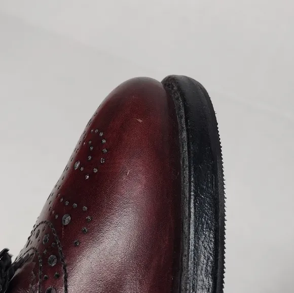 Allen Edmonds Manchester Men's Mahogany Leather Tassel Wingtip Loafers Size 11