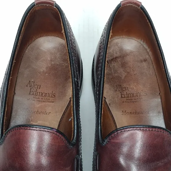 Allen Edmonds Manchester Men's Mahogany Leather Tassel Wingtip Loafers Size 11