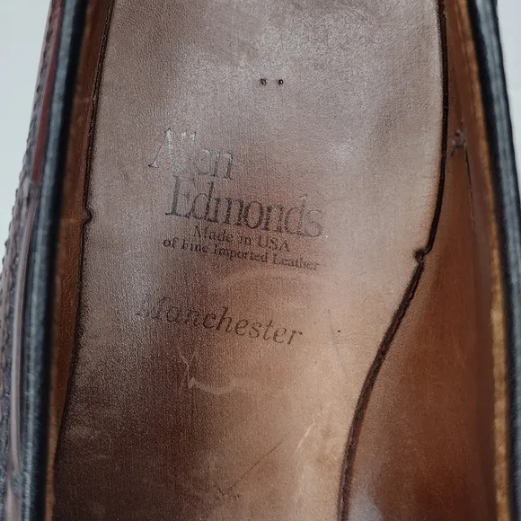 Allen Edmonds Manchester Men's Mahogany Leather Tassel Wingtip Loafers Size 11