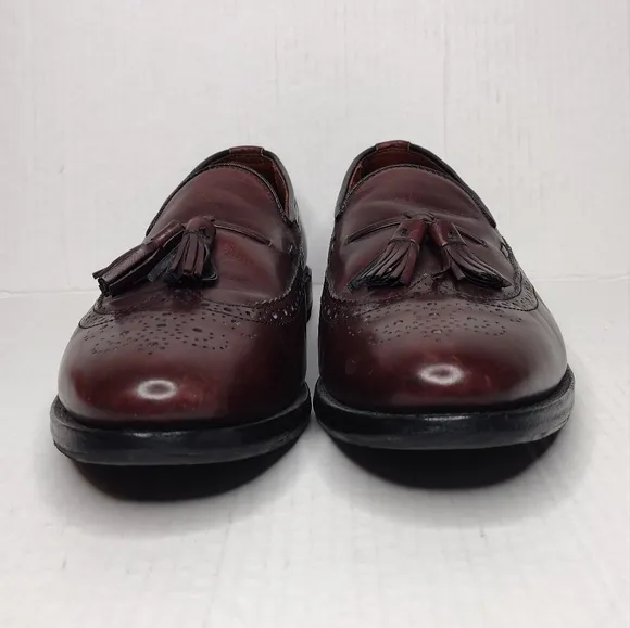 Allen Edmonds Manchester Men's Mahogany Leather Tassel Wingtip Loafers Size 11