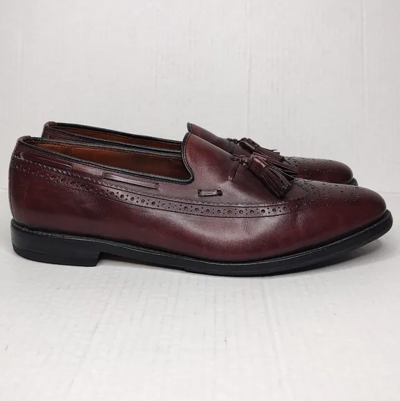 Allen Edmonds Manchester Men's Mahogany Leather Tassel Wingtip Loafers Size 11