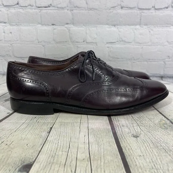 Allen Edmonds Marlow Mens Size 12D Wingtip Red Leather Dress Shoes Preppy