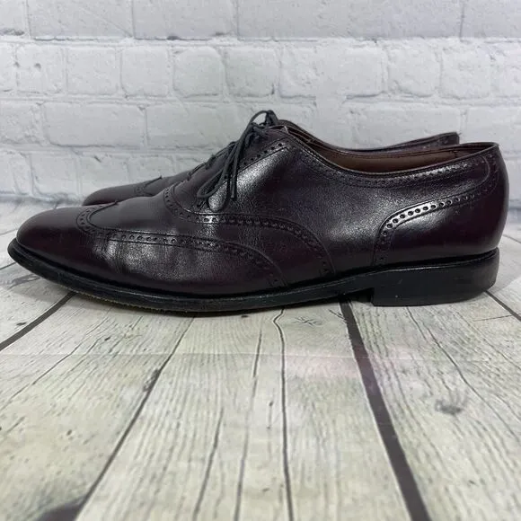 Allen Edmonds Marlow Mens Size 12D Wingtip Red Leather Dress Shoes Preppy