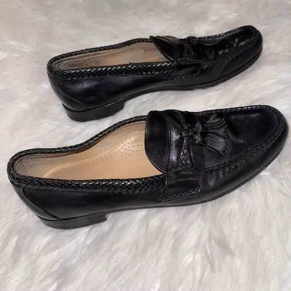 Allen Edmonds Maxfield Black Leather Tassel Loafers Slip-On Shoes Mens 12 B‎ USA