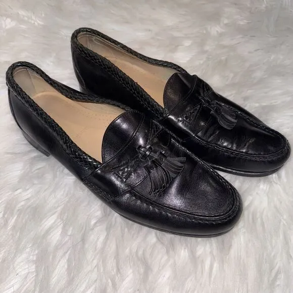 Allen Edmonds Maxfield Black Leather Tassel Loafers Slip-On Shoes Mens 12 B‎ USA