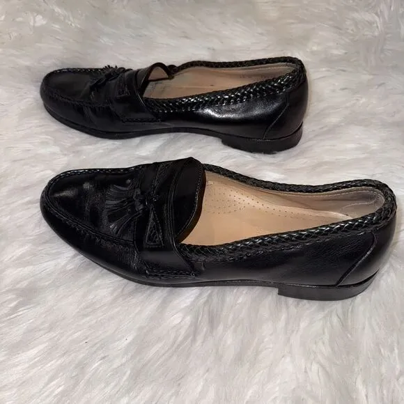 Allen Edmonds Maxfield Black Leather Tassel Loafers Slip-On Shoes Mens 12 B‎ USA