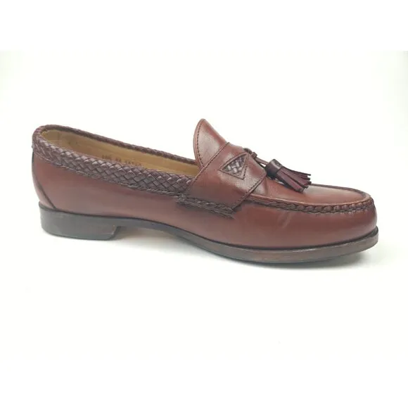 Allen Edmonds Maxfield Loafers Mens 10.5 3E Leather Brown Tassel Shoes Vibram