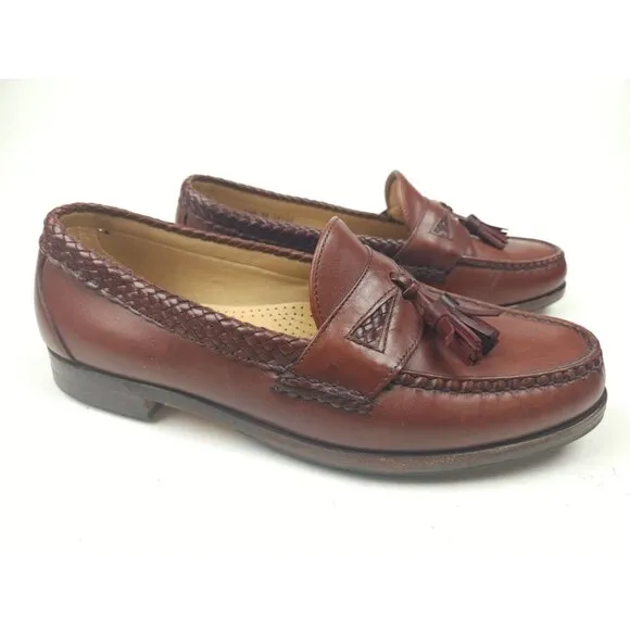 Allen Edmonds Maxfield Loafers Mens 10.5 3E Leather Brown Tassel Shoes Vibram