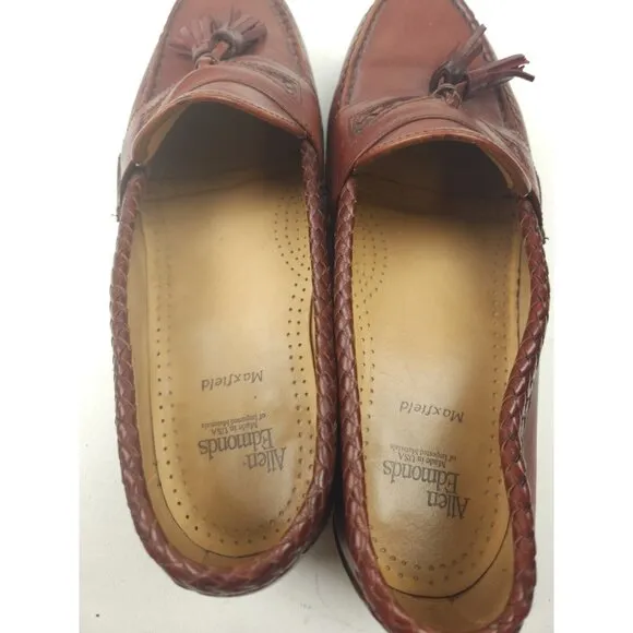 Allen Edmonds Maxfield Loafers Mens 10.5 3E Leather Brown Tassel Shoes Vibram