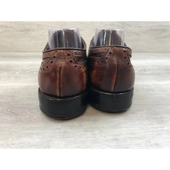 Allen Edmonds McAllister 6261 Men's 9C Brown Leather Wingtip Oxford Dress Shoes