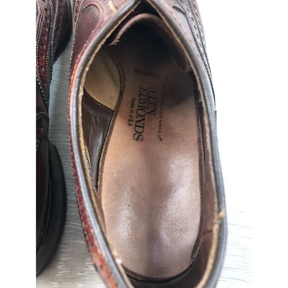 Allen Edmonds McAllister 6261 Men's 9C Brown Leather Wingtip Oxford Dress Shoes