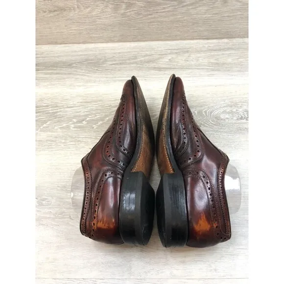 Allen Edmonds McAllister 6261 Men's 9C Brown Leather Wingtip Oxford Dress Shoes