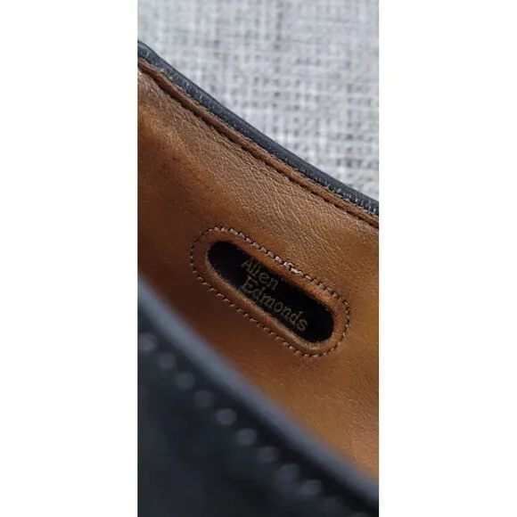 Allen Edmonds Men's Dress Shoes Black Hillsboro Cap Toe Monk Strap Size 10 E‎