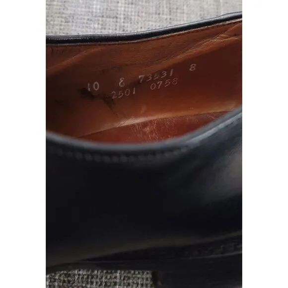 Allen Edmonds Men's Dress Shoes Black Hillsboro Cap Toe Monk Strap Size 10 E‎
