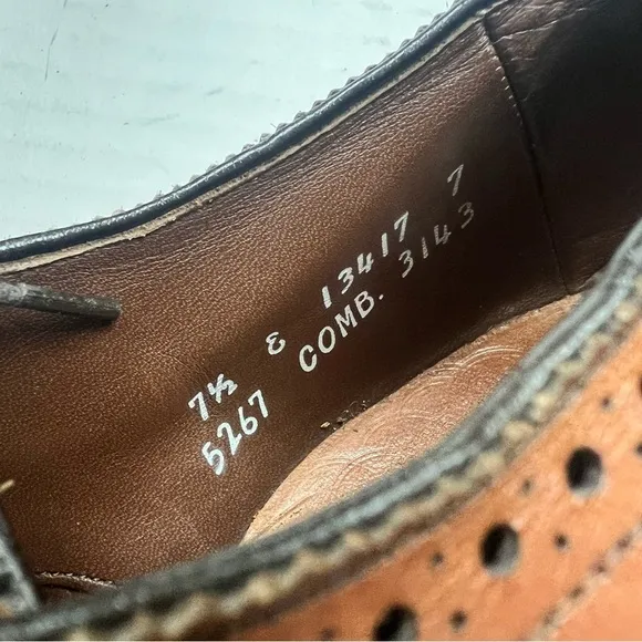 Allen Edmonds Men’s Sanford Bourbon Leather Cap Toe Oxford Dress Shoes 7.5