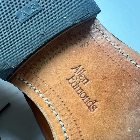 Allen Edmonds Men’s Sanford Bourbon Leather Cap Toe Oxford Dress Shoes 7.5