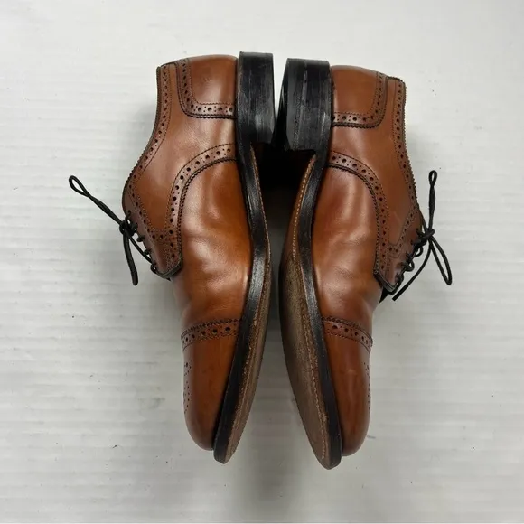 Allen Edmonds Men’s Sanford Bourbon Leather Cap Toe Oxford Dress Shoes 7.5