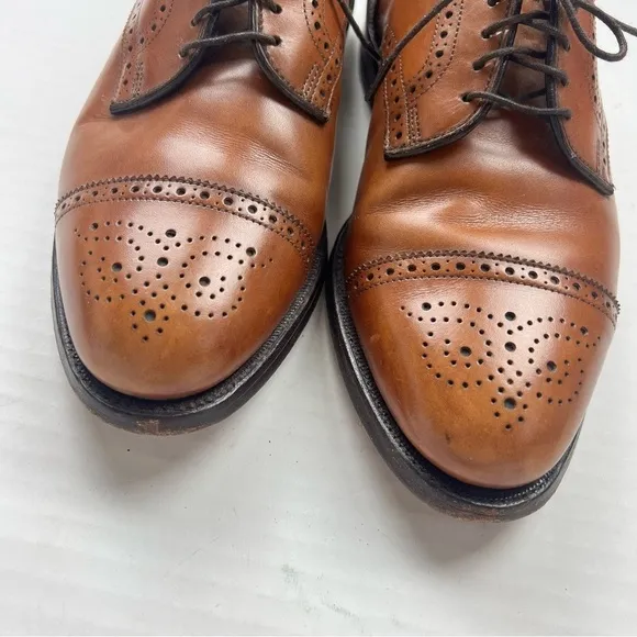 Allen Edmonds Men’s Sanford Bourbon Leather Cap Toe Oxford Dress Shoes 7.5
