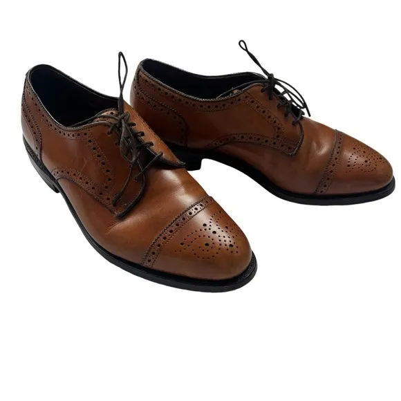 Allen Edmonds Men’s Sanford Bourbon Leather Cap Toe Oxford Dress Shoes 7.5