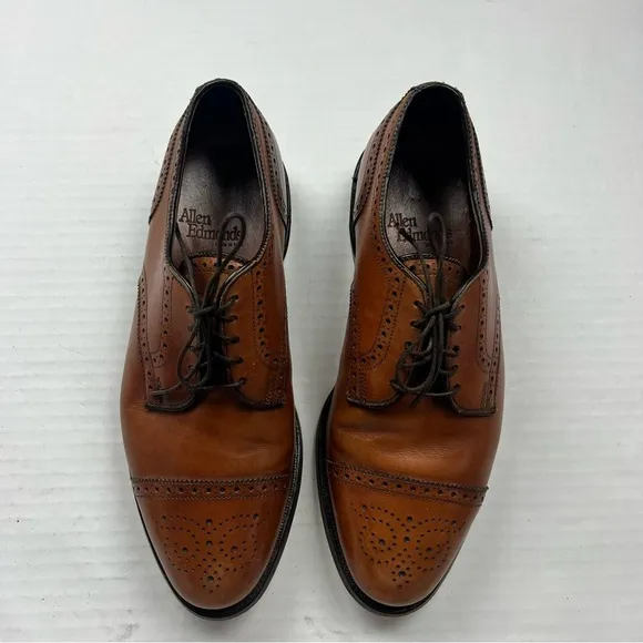 Allen Edmonds Men’s Sanford Bourbon Leather Cap Toe Oxford Dress Shoes 7.5