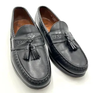 Allen Edmonds Mens Shoes 9.5 D Black Maxfield Tassel Braided Loafers Dress Shoes