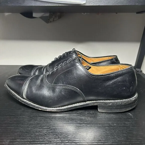 Allen Edmonds Park Avenue Black Cap Toe Leather Dress Shoes Mens Size 11 B