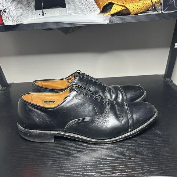 Allen Edmonds Park Avenue Black Cap Toe Leather Dress Shoes Mens Size 11 B