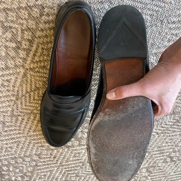 Allen Edmonds Patriot Mens Size 11.5 Black Slip on Penny Loafers Shoes Leather